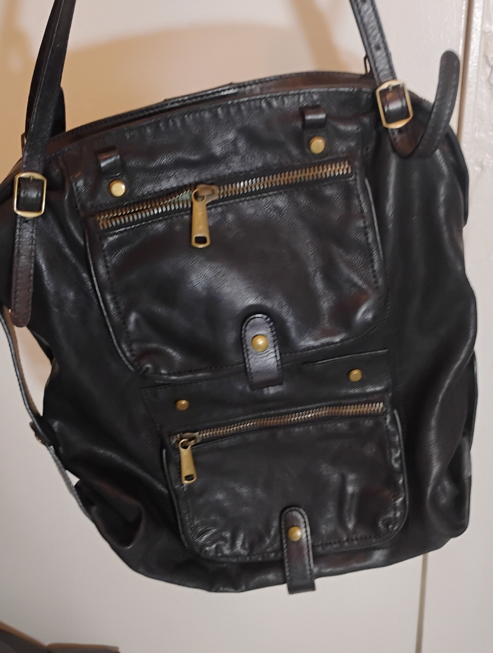 Joy Gryson Black Bag Purse Large  tote Made In Italy